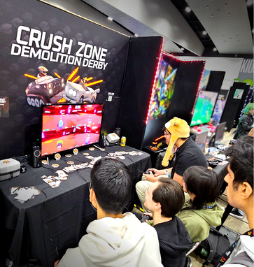 Group of people playing Crush Zone: Demolition Derby at The Game Expo 2024